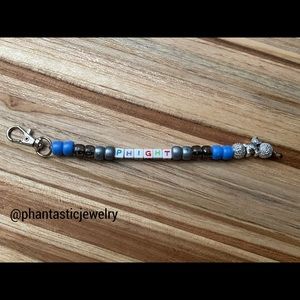Pulmonary Hypertension Awareness Purple and Zebra “Phight” Handmade Keychain